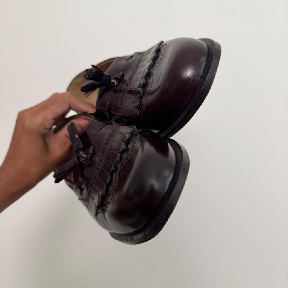 Nordstrom genuine leather men's burgundy ox blood pinched tassel loafer 8 wide - Picture 4 of 8